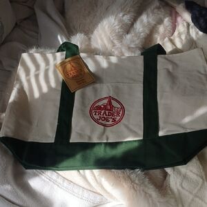 Trader Joe's Canvas Tote Bag Christmas GREEN SOLD OUT